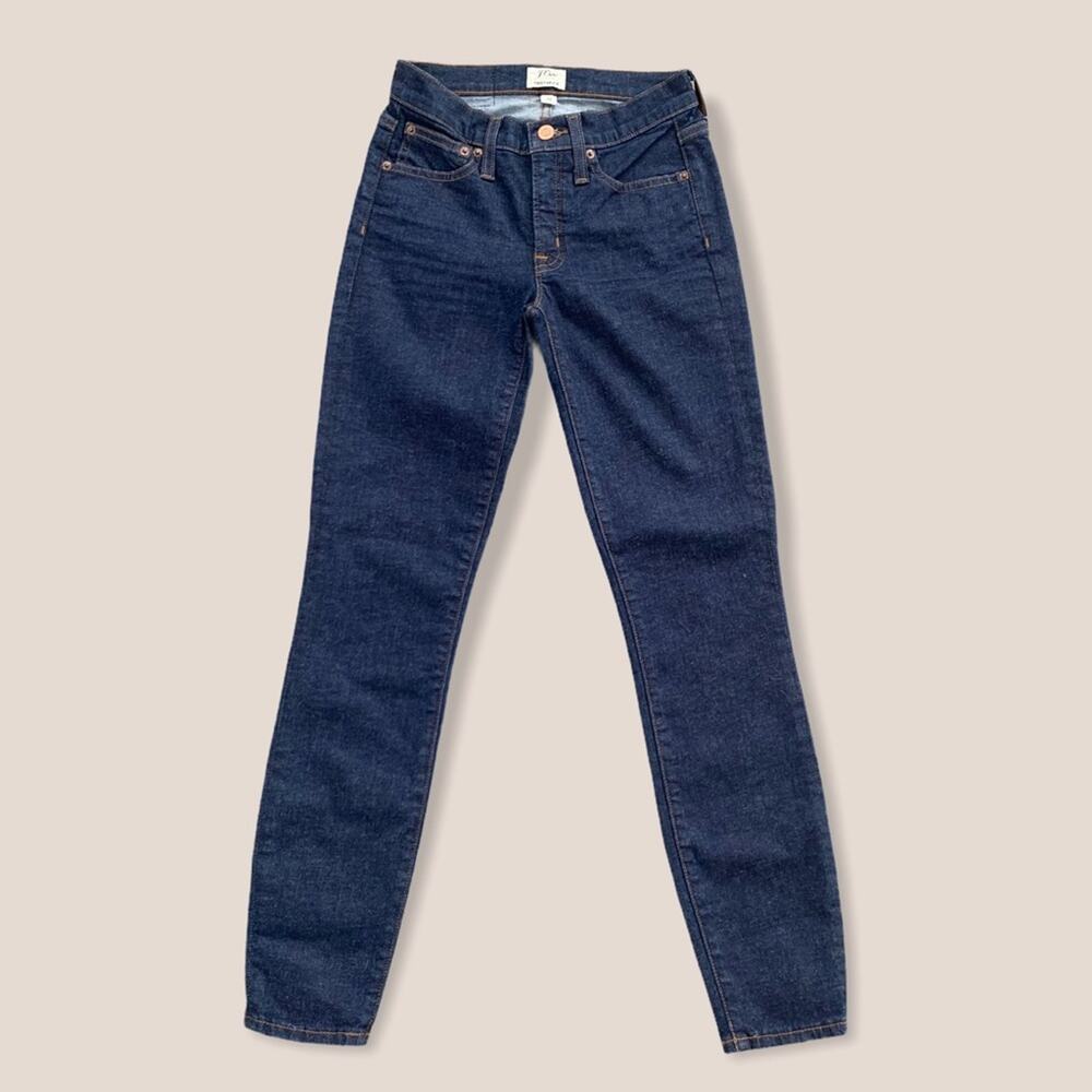 J. Crew Toothpick Classic Ankle Jeans H0189 Dark Wash Skinny Style 24 Staple - Picture 3 of 13